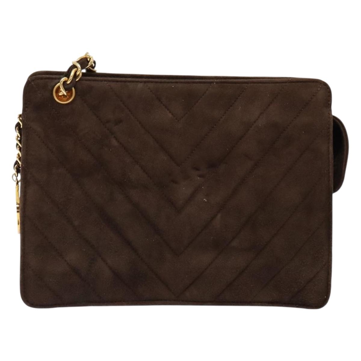Chanel brown suede crossbody