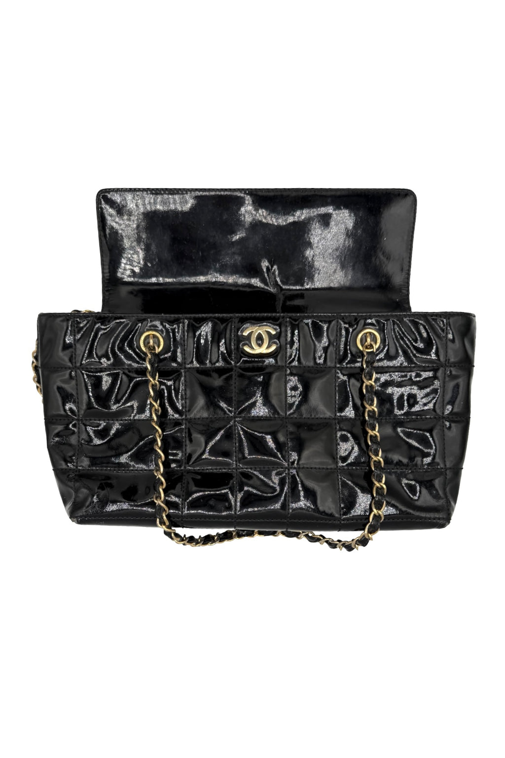Chanel Black Patent Leather Shoulder Bag