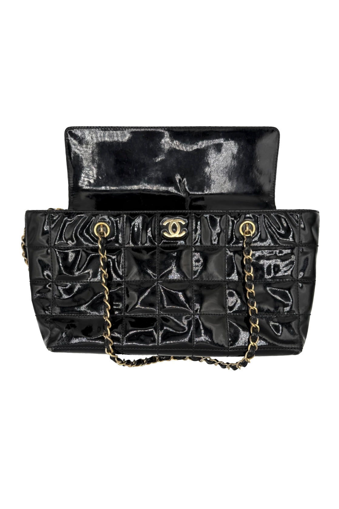Chanel Black Patent Leather Shoulder Bag