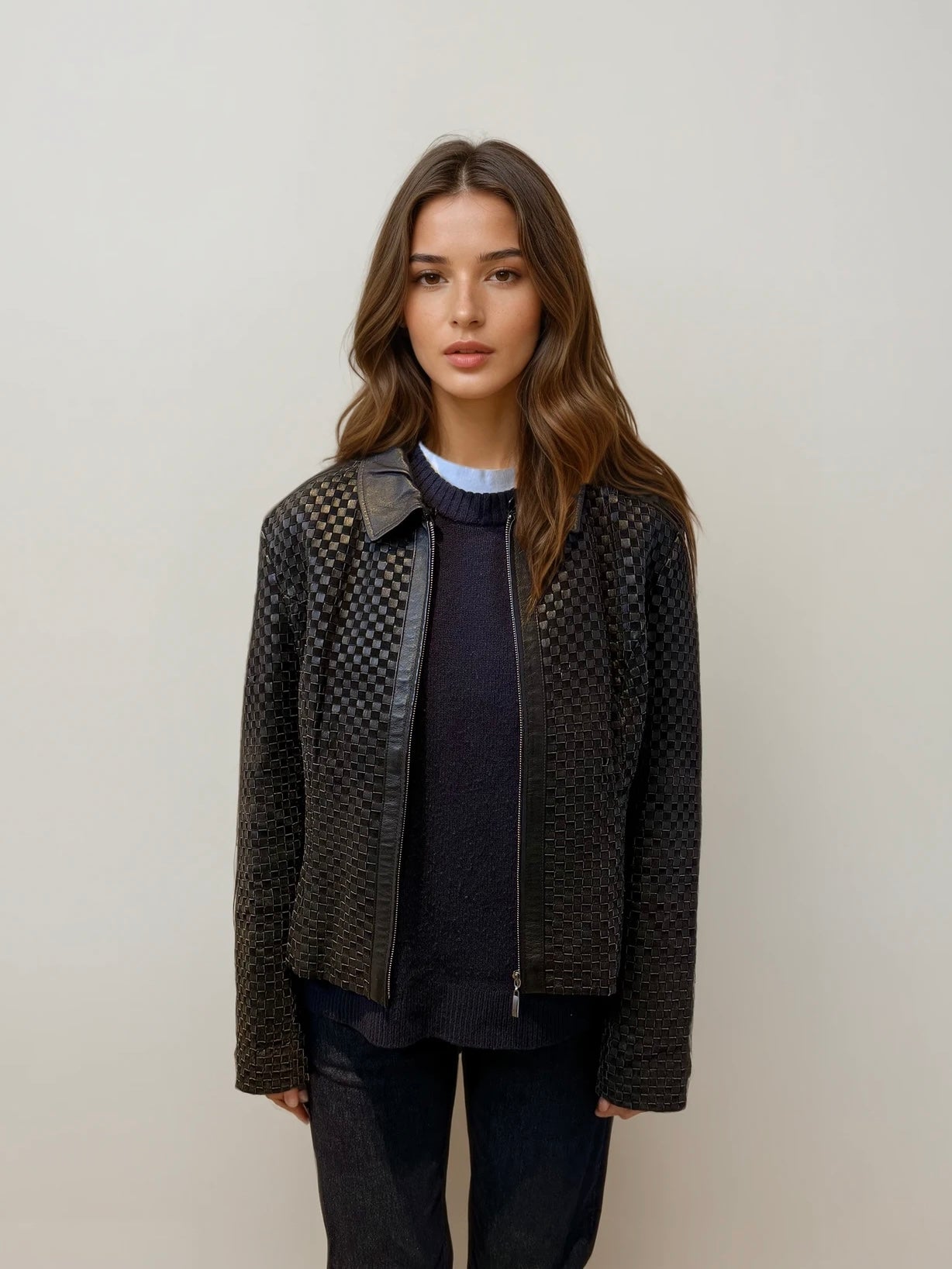 Black Quilted Leather Jacket