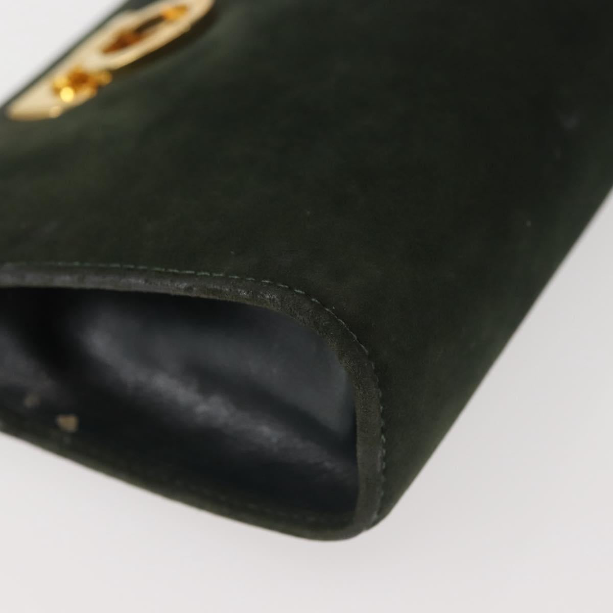 Ferragamo Green Suede Shoulder Bag