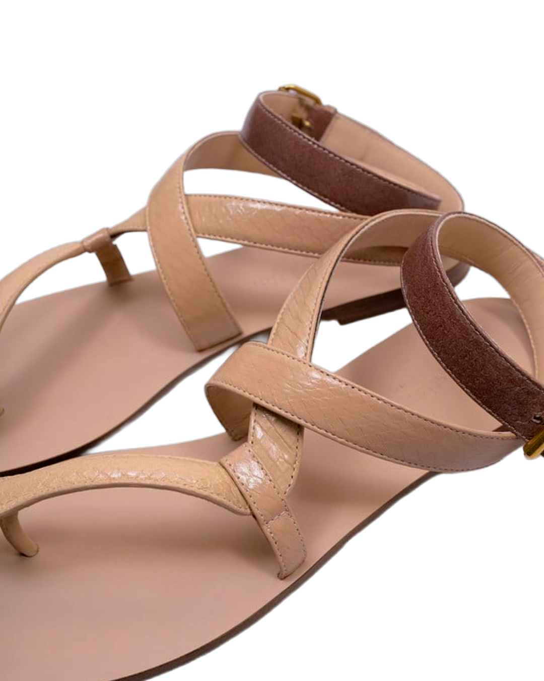Dior Beige & Brown Snake Sandals