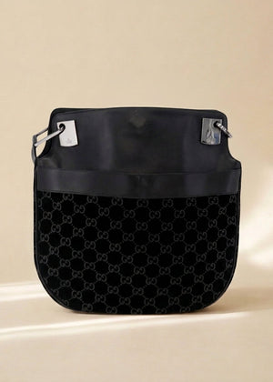 Gucci Tom Ford Black Monogram Shoulder Bag