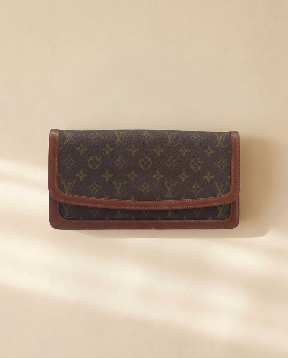 Louis Vuitton Monogram Brown Trimmed Clutch