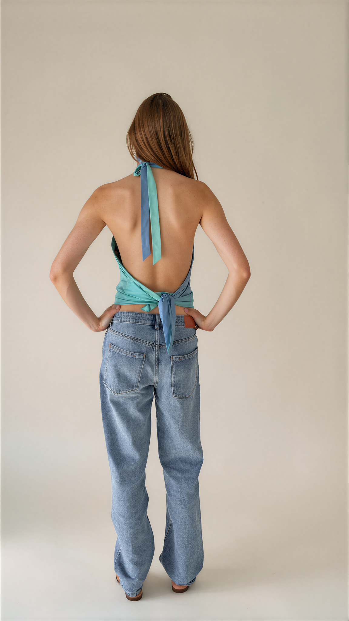 Prada Green And Blue Scarf Top