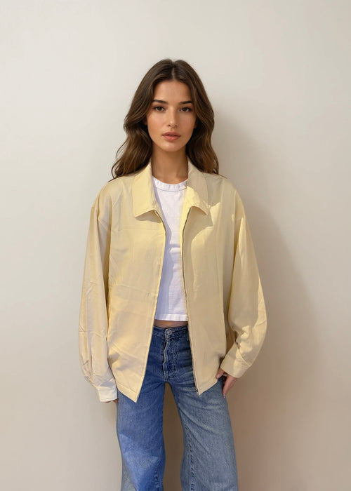 YSL Butter Yellow Collared Bomber