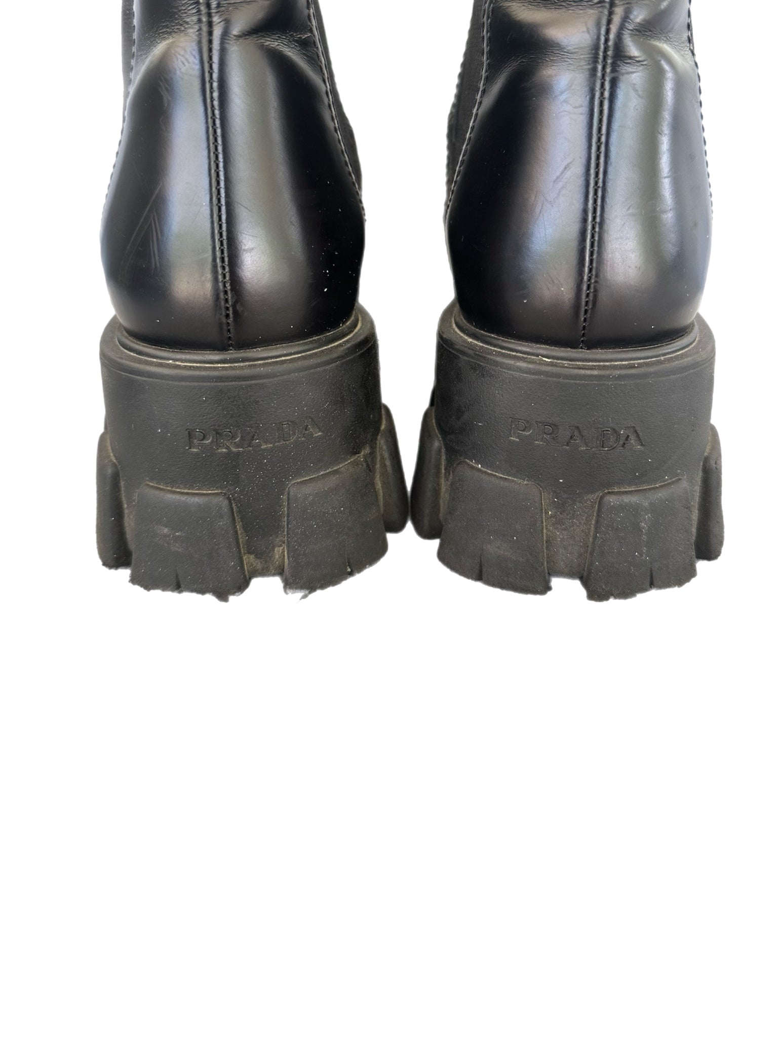 Prada Black Platform Combat Boots