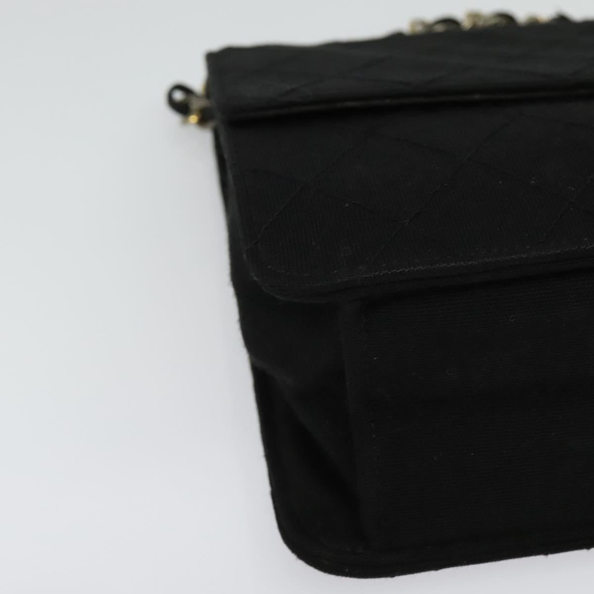 Chanel Black Cotton Flap Bag