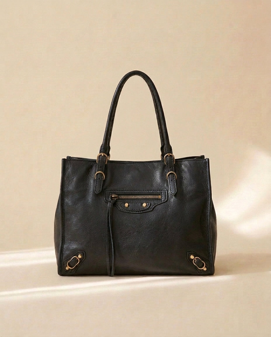 Balenciaga Black Leather Tote