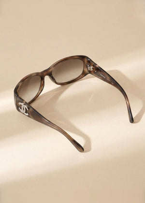 Chanel Brown CC Logo Sunglasses