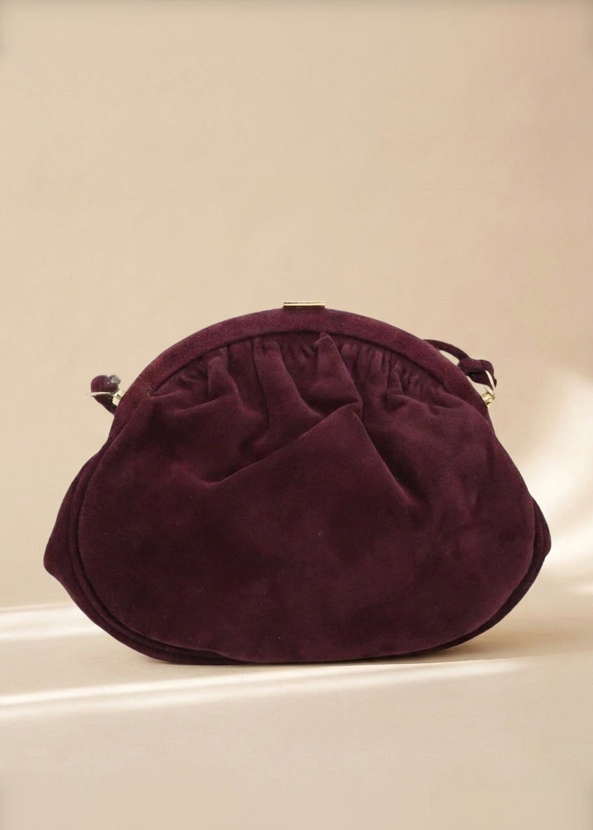 Ferragamo Burgundy Suede Shoulder Bag cover