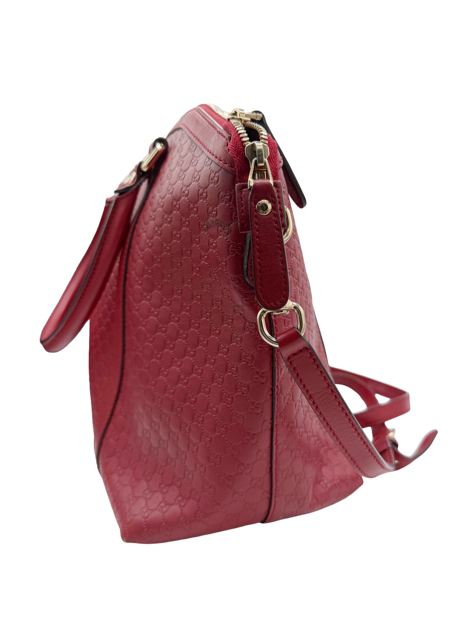 Gucci Monogram Red Leather Handbag