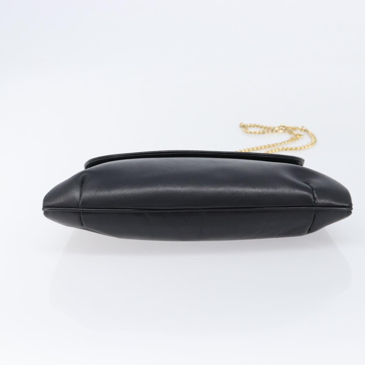 Celine Black Leather Chain Shoulder Bag