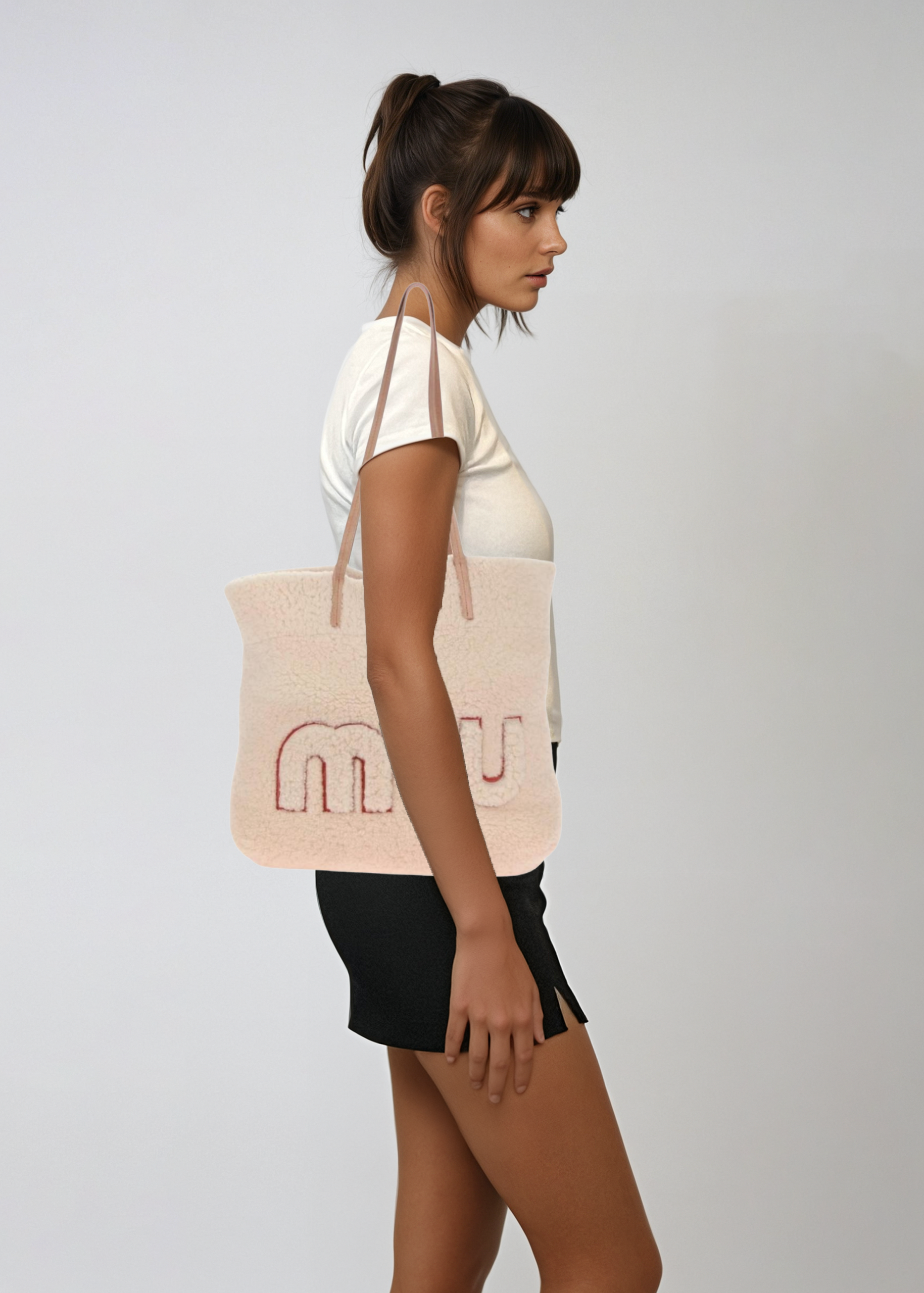 Miu Miu Pink Shearling Tote