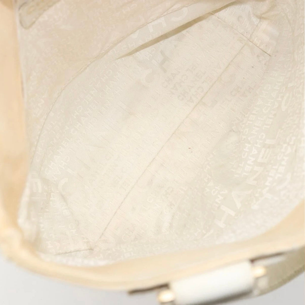 Chanel Cream Canvas Logo Tote
