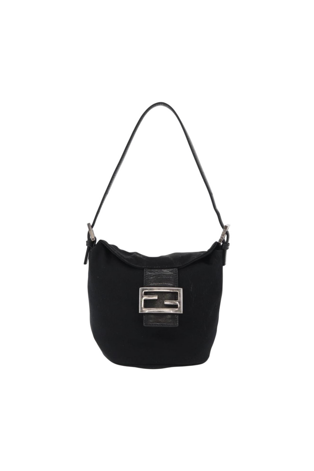 Fendi Black Rounded Baguette