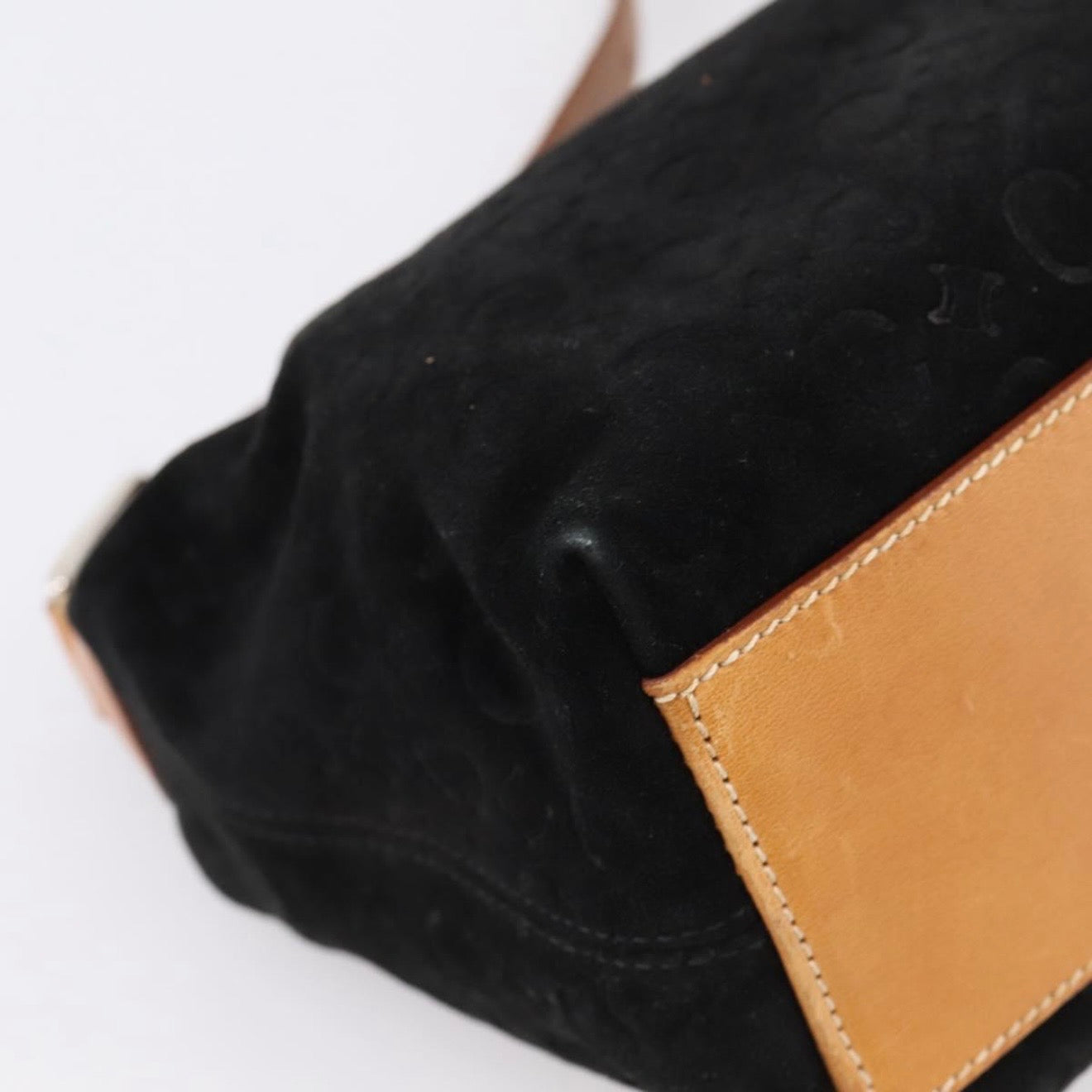 Celine Black Monogram Suede Shoulder Bag