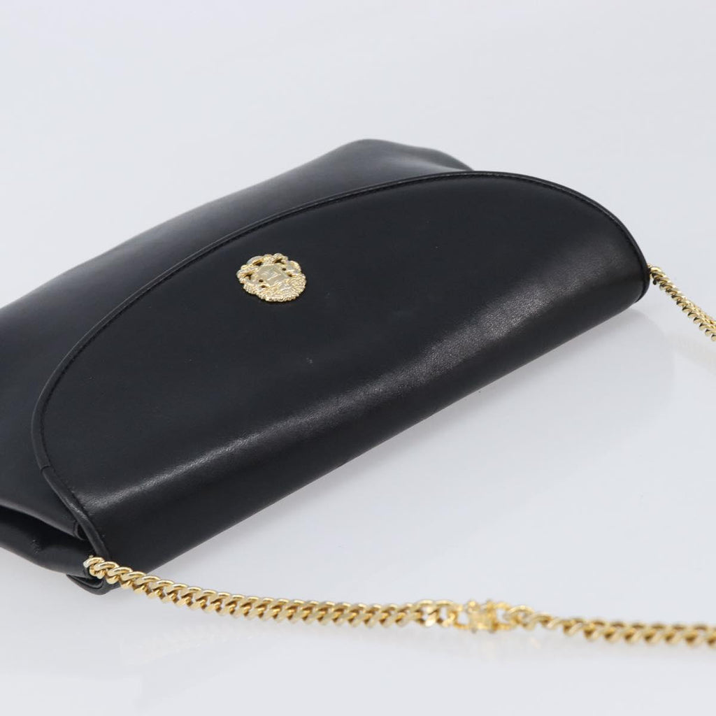 Celine Black Leather Chain Shoulder Bag
