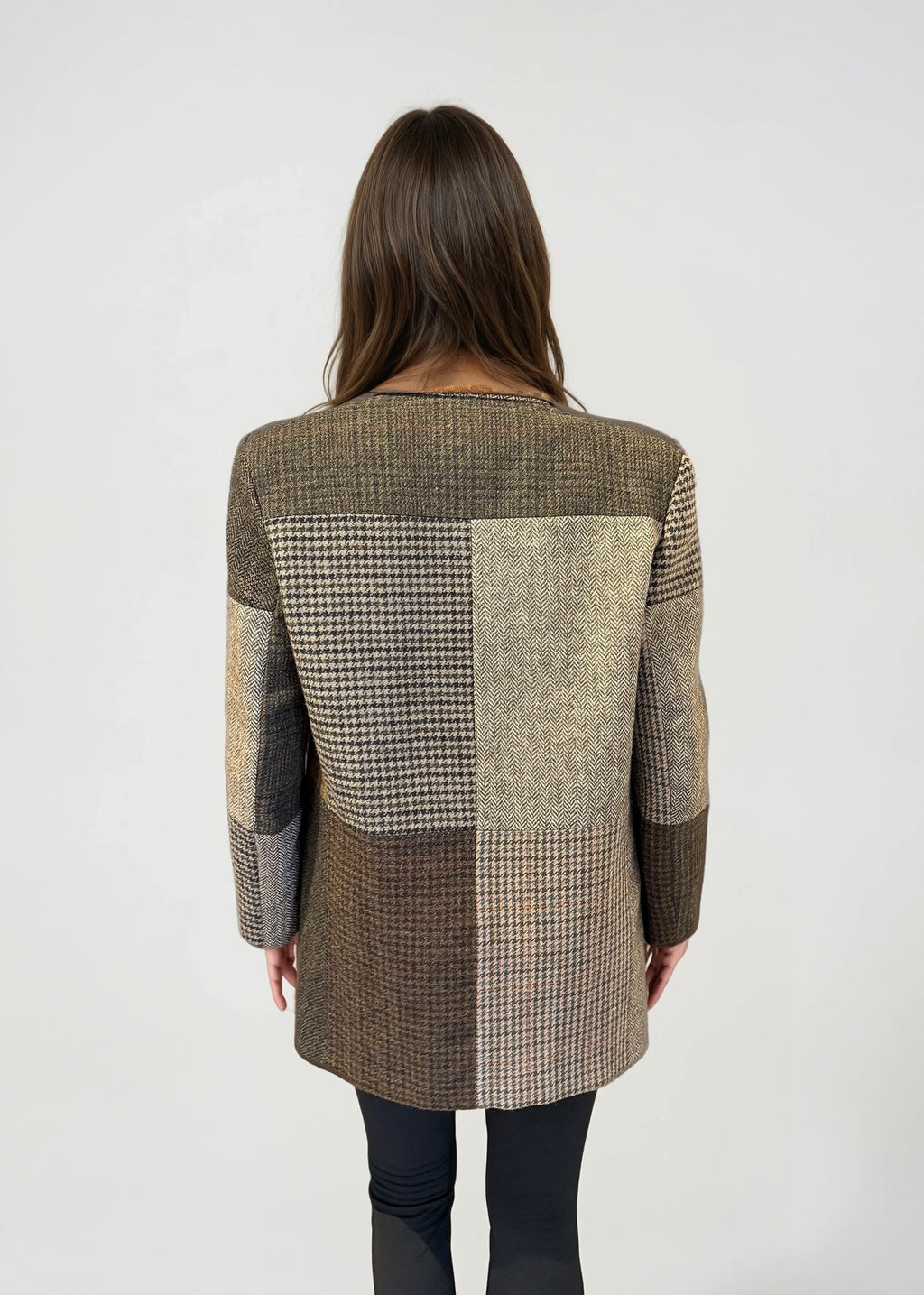 Brown Patchwork Blazer