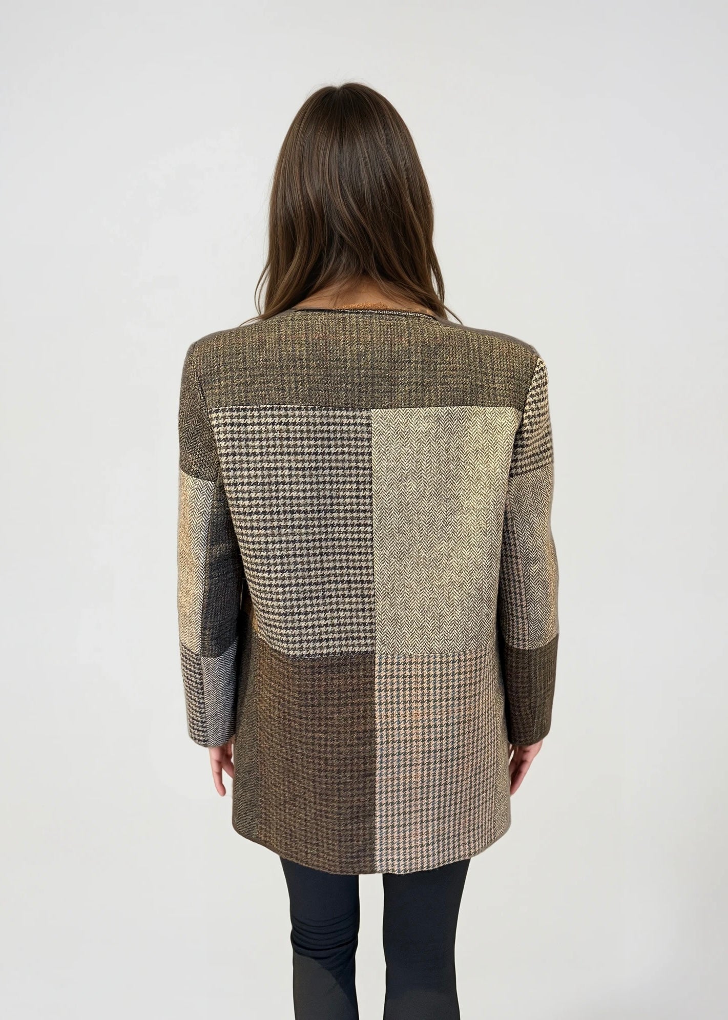 Brown Patchwork Blazer