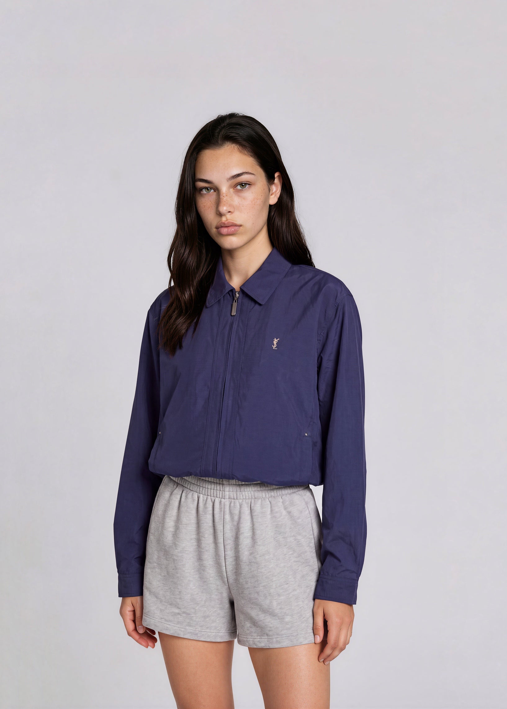 YSL Royal Blue Classic Collared Bomber