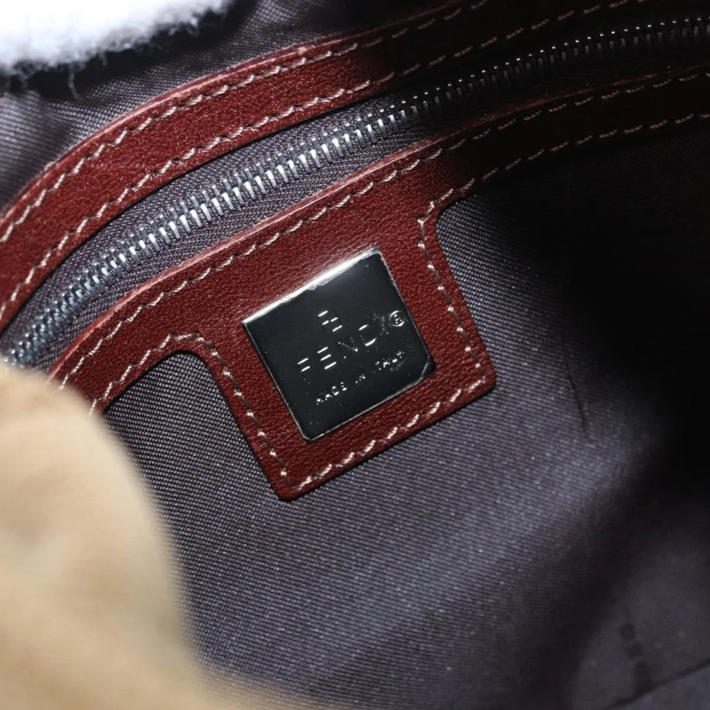 Fendi Tan Corduroy Rounded Baguette