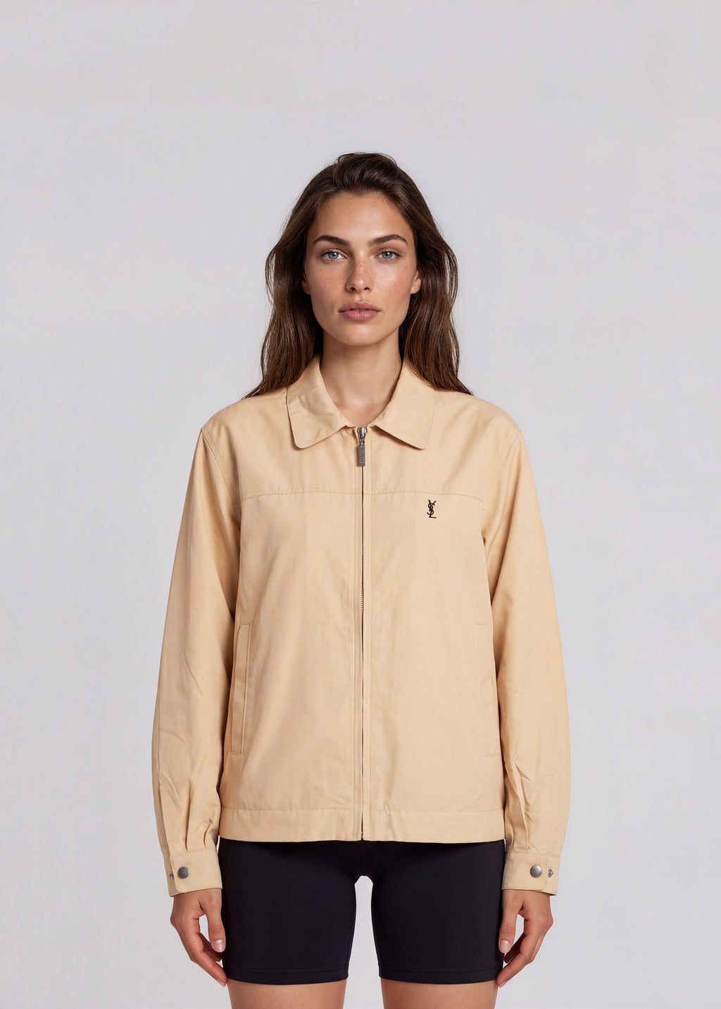 YSL Butter Yellow Classic Collared Bomber