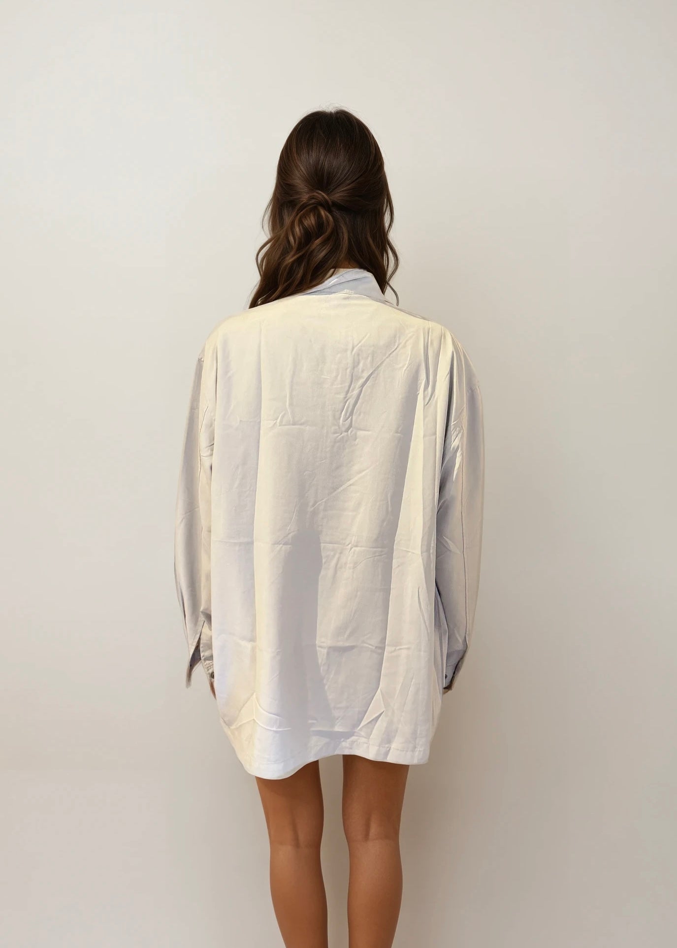 YSL Light Grey Windbreaker Bomber with Navy Logo