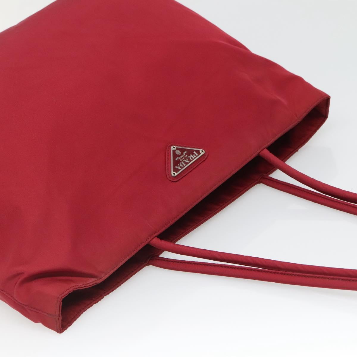 Prada Red Nylon Tote