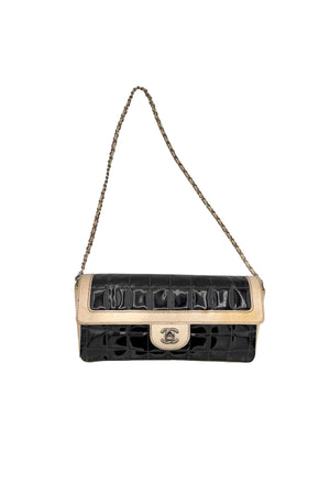 Chanel Black and White Patent Flap Bag