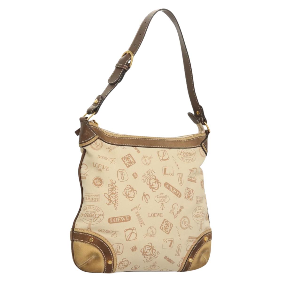 Loewe Cream Spellout Shoulder Bag