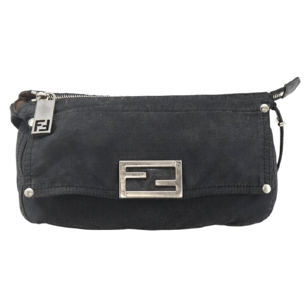Fendi Black Monogram Crossbody Baguette