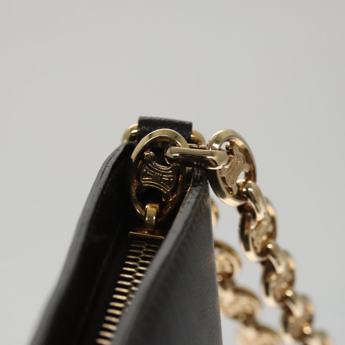 Celine Houndstooth Chain Clutch Bag
