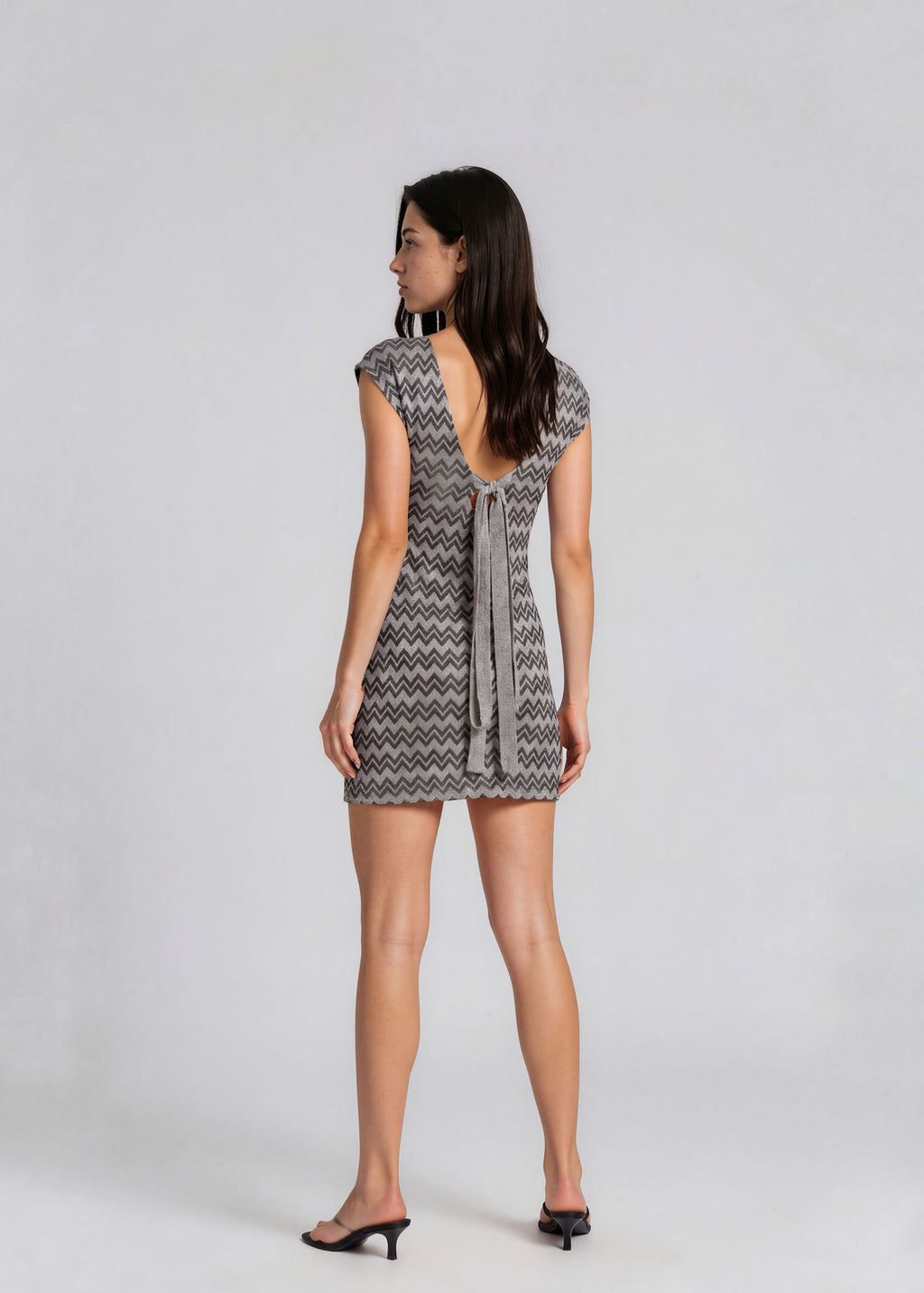 Missoni Grey and Black Zig Zag Printed Dress