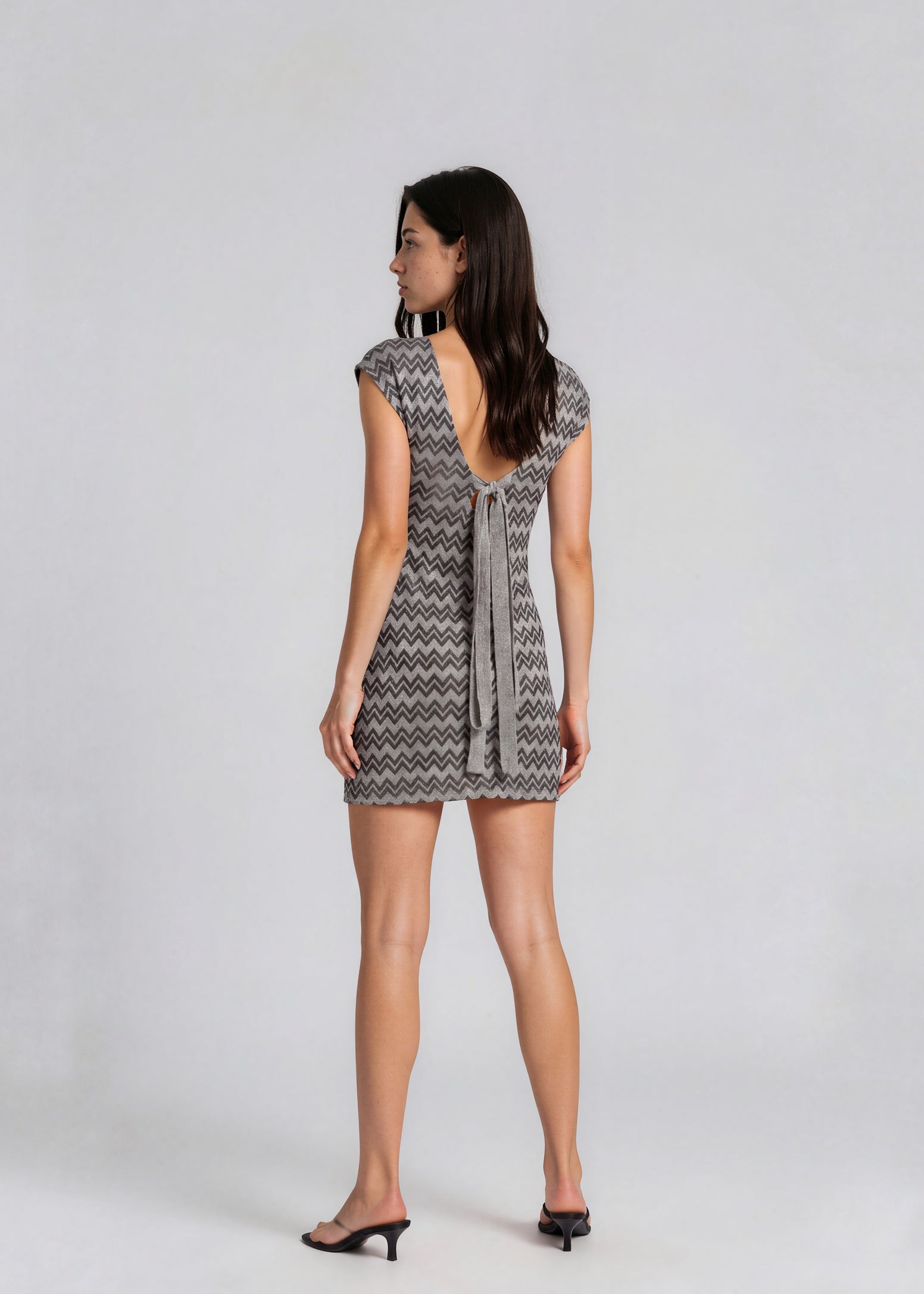 Missoni Grey and Black Zig Zag Printed Dress