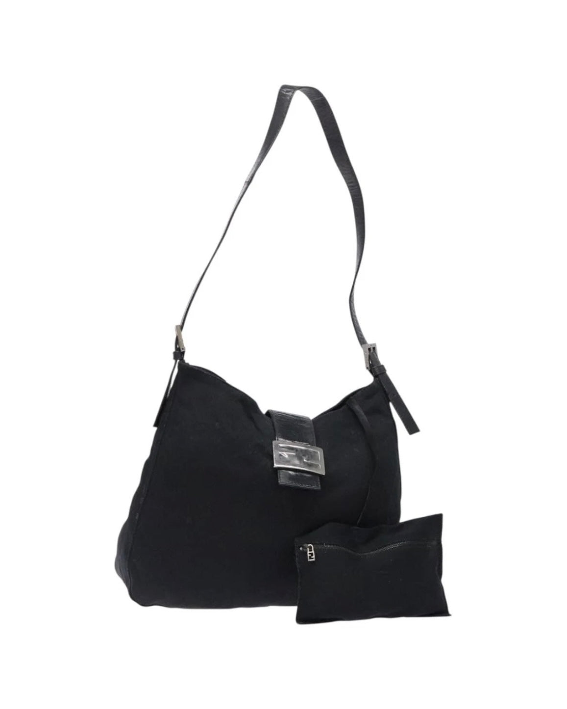 Fendi Black Rounded Baguette