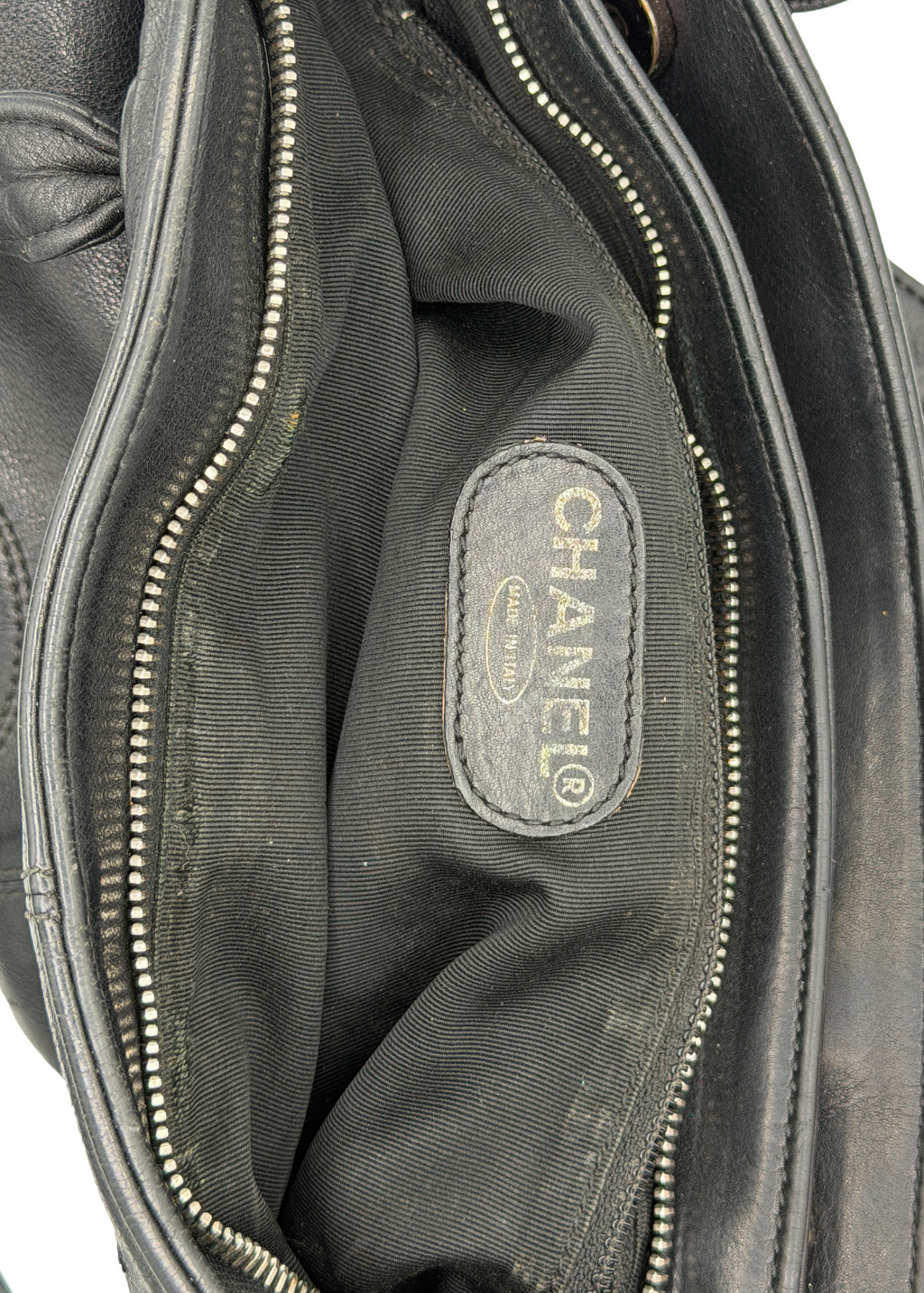 Chanel Black Leather Shoulder Bag