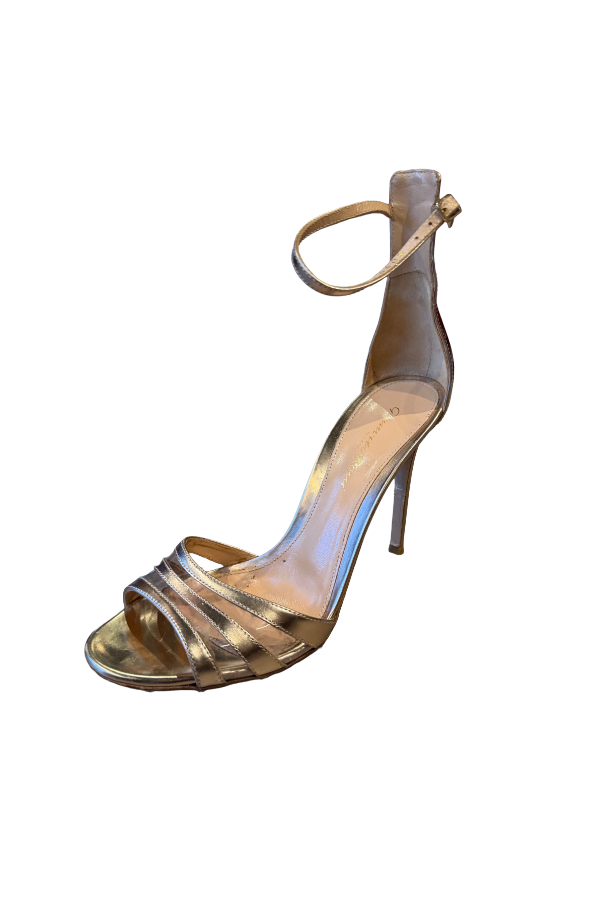 Gianvitto Rossi Gold Sandal Heels