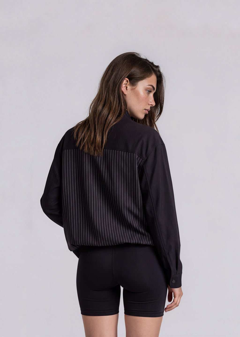 YSL Black Striped Windbreaker Bomber
