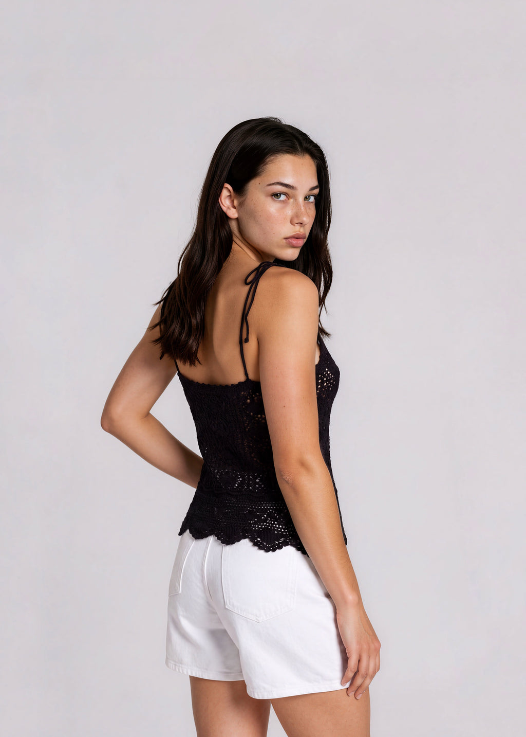 Black Crochet Tank
