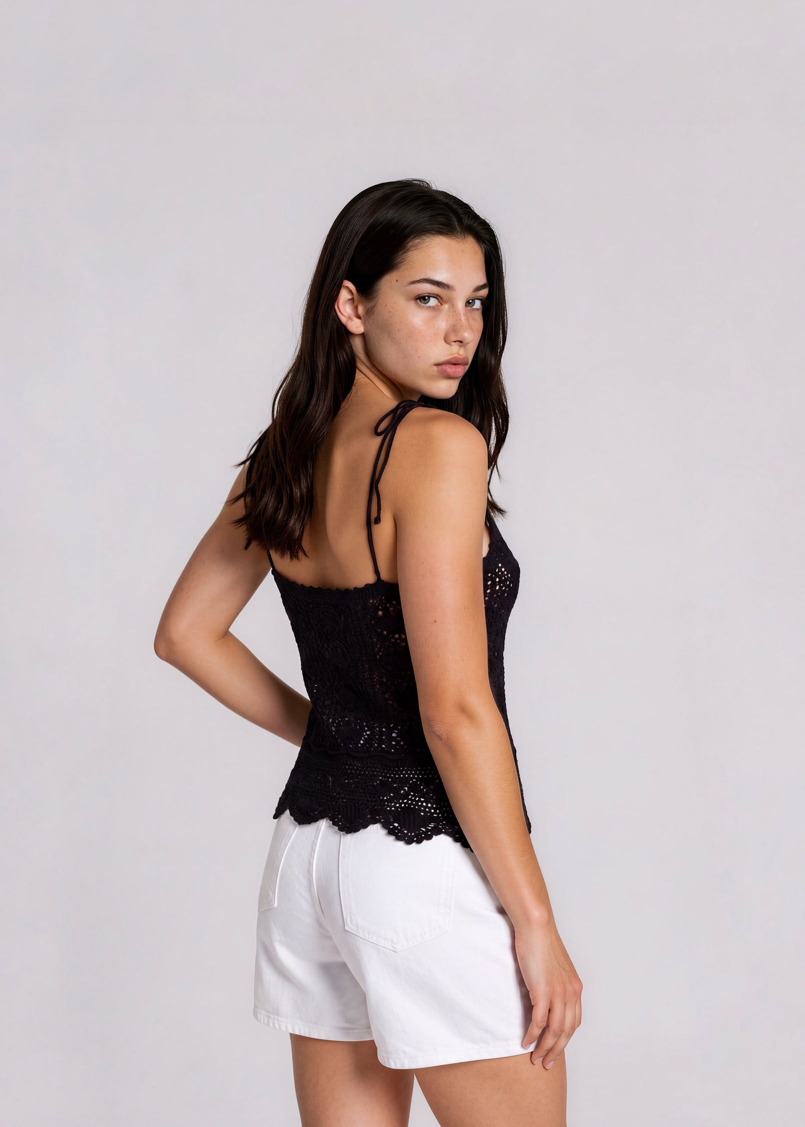 Black Crochet Tank