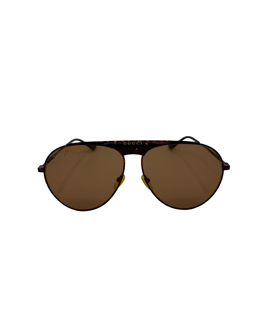 Gucci Tortoise and Metal Aviator Sunglasses