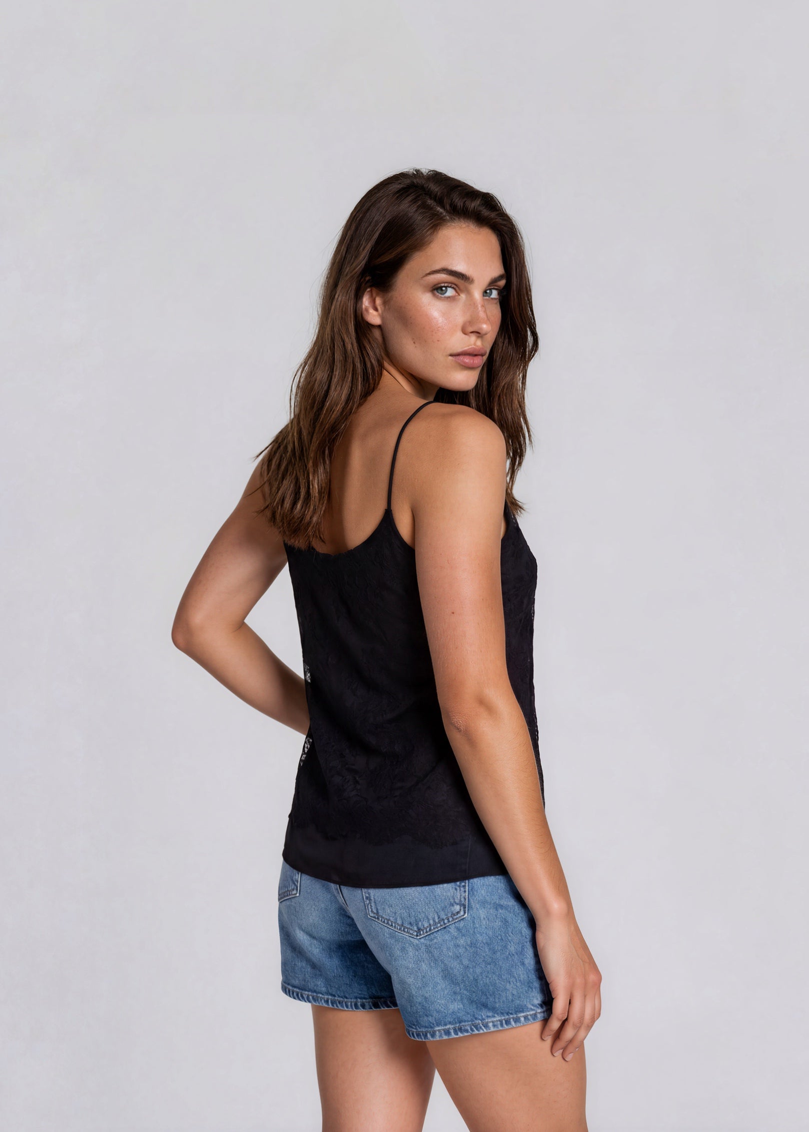 Givenchy Black and Silver Lace Tank