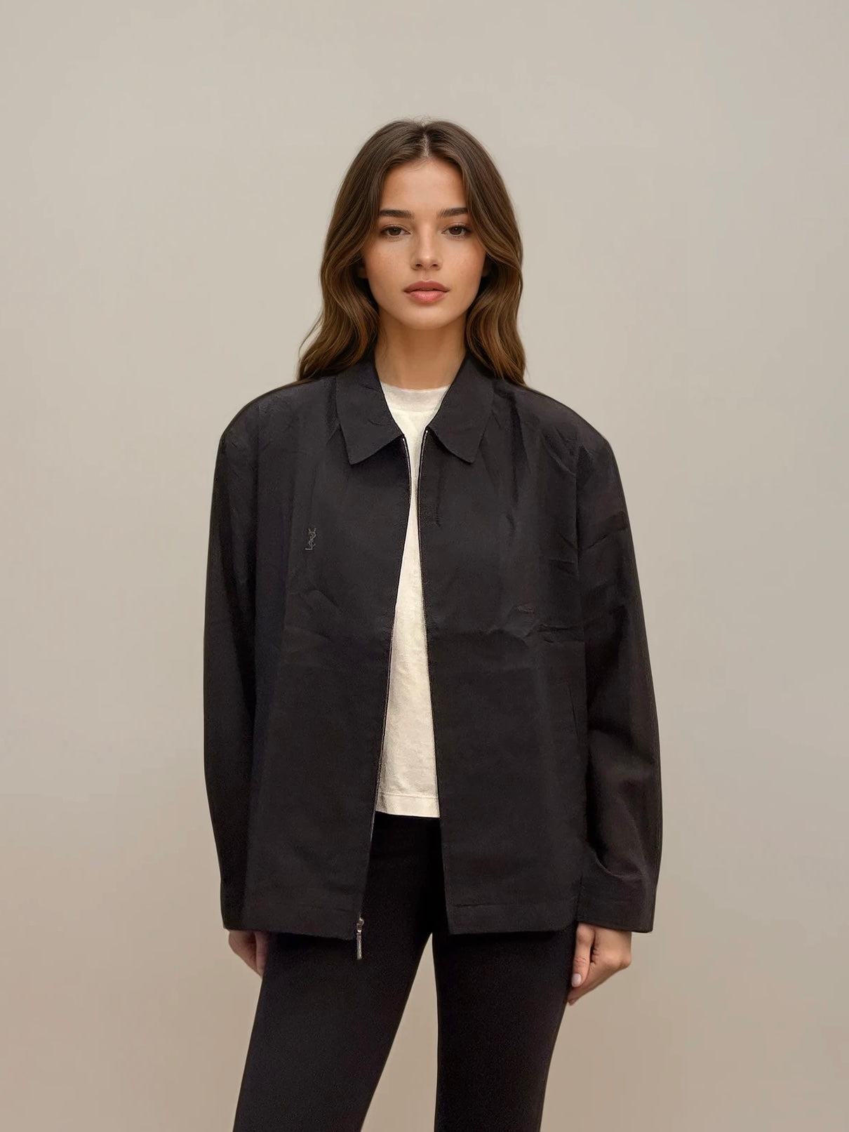 Ysl Black Sheer Bomber