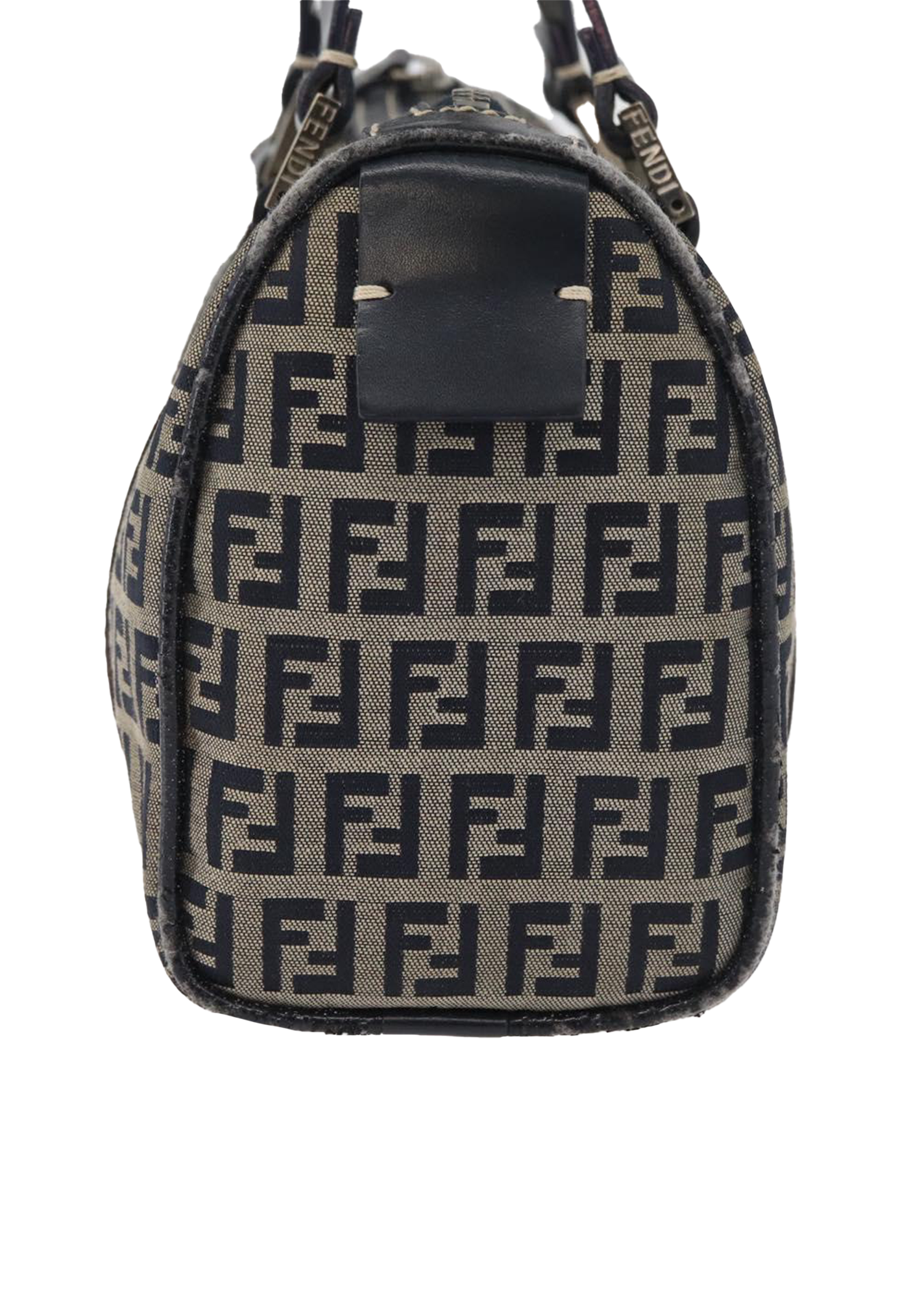 Fendi Navy Zucchino Boston Bag