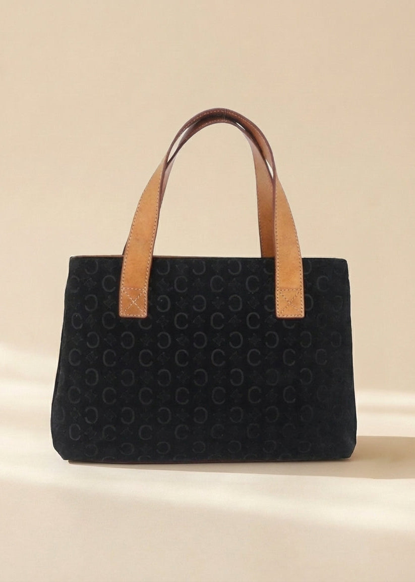 Celine Black Monogram Suede Handbag