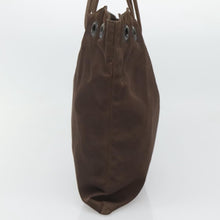 Load image into Gallery viewer, Prada Brown Nylon Eyelet Tote
