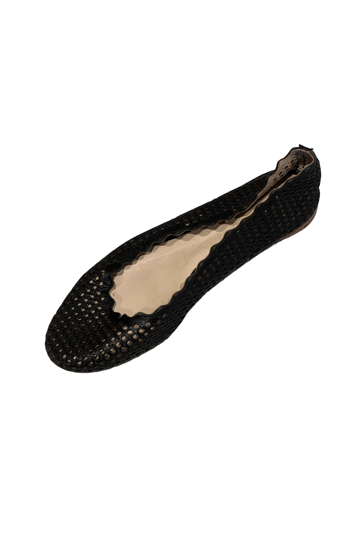 Chloe Black Perforated Flats