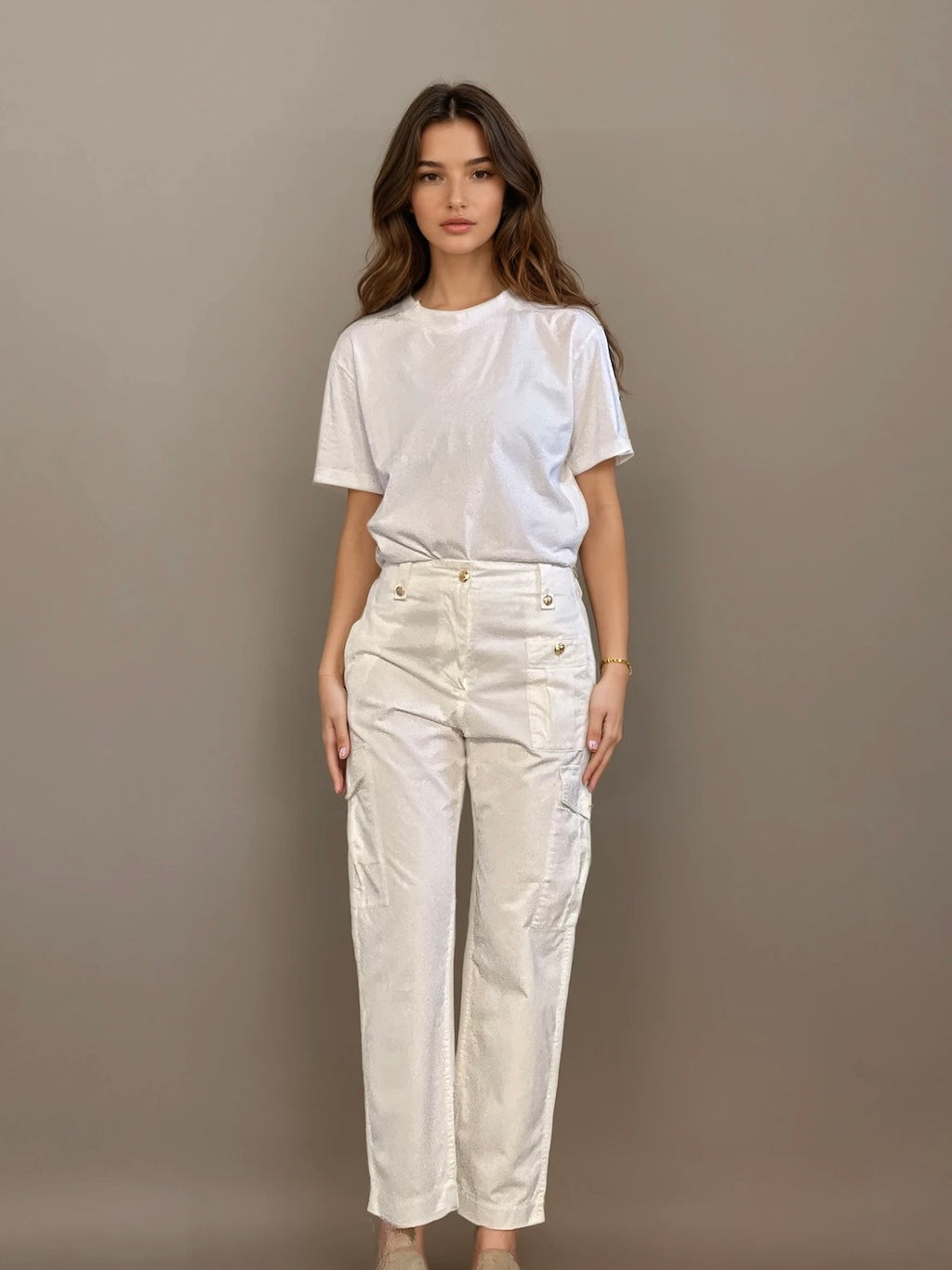 Celine White Cargo Pants