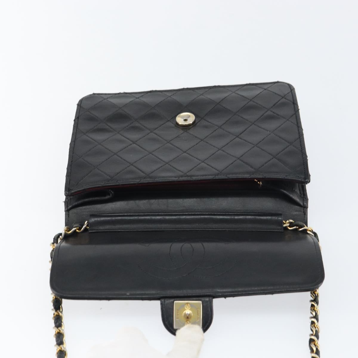 Chanel Black and Gold Leather Flap Bag